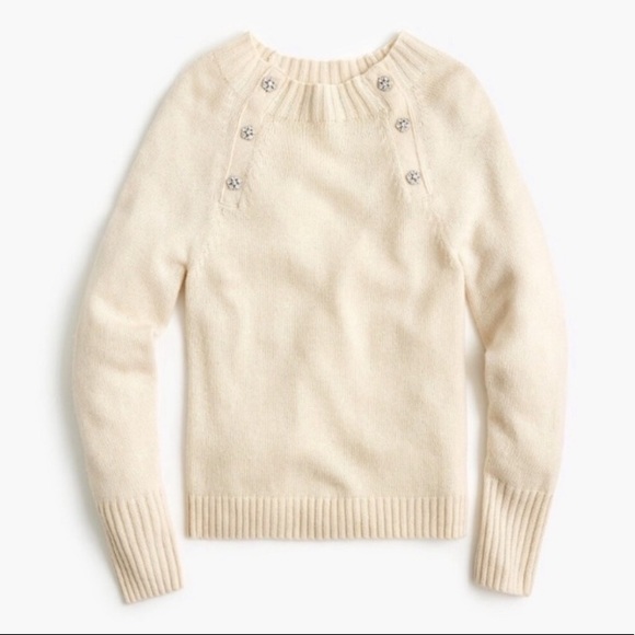 NWT J.Crew Jeweled Crewneck Sweater - Picture 2 of 5